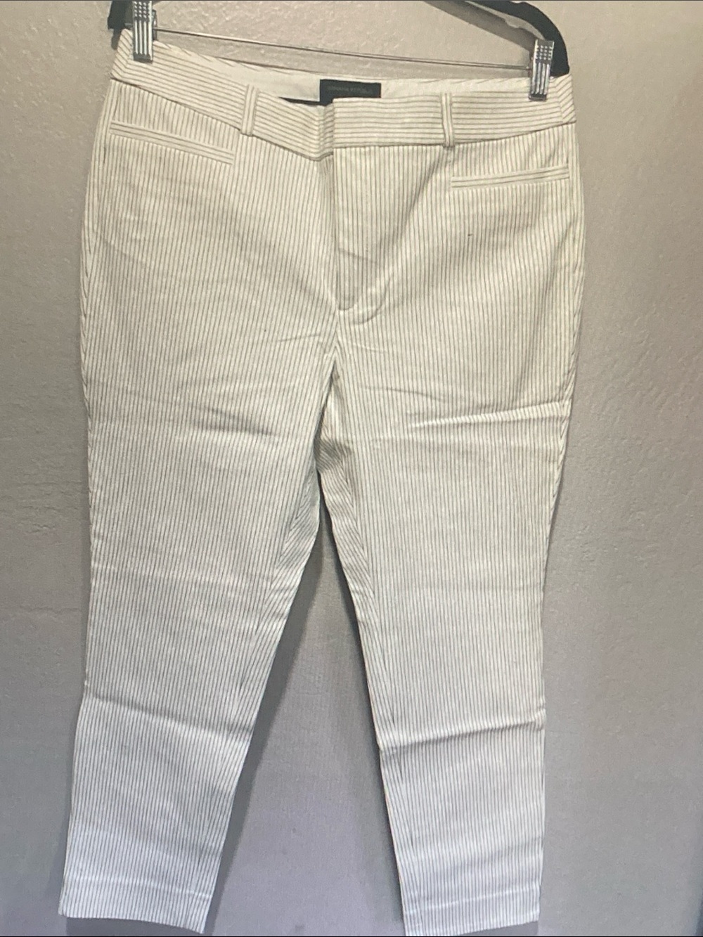 Banana Republic White Pinstripe Ankle Chinos